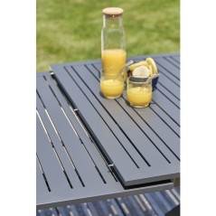 Table de jardin - Gris anthracite - Aluminium - 10 places - 180/240 x