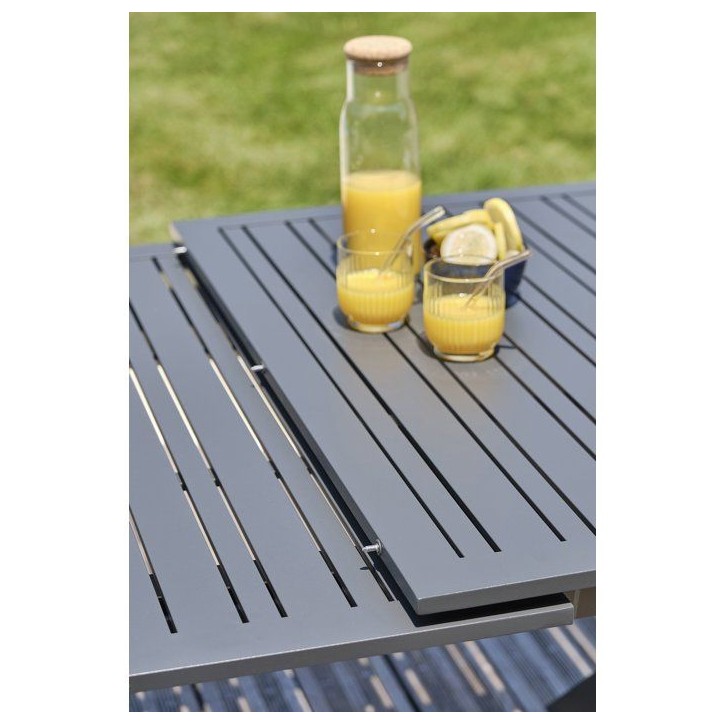 Table de jardin - Gris anthracite - Aluminium - 10 places - 180/240 x 100 cm - Floride Table de jardin - Gris anthracite - Aluminium - 10 places - 180/240 x 100 cm - Floride