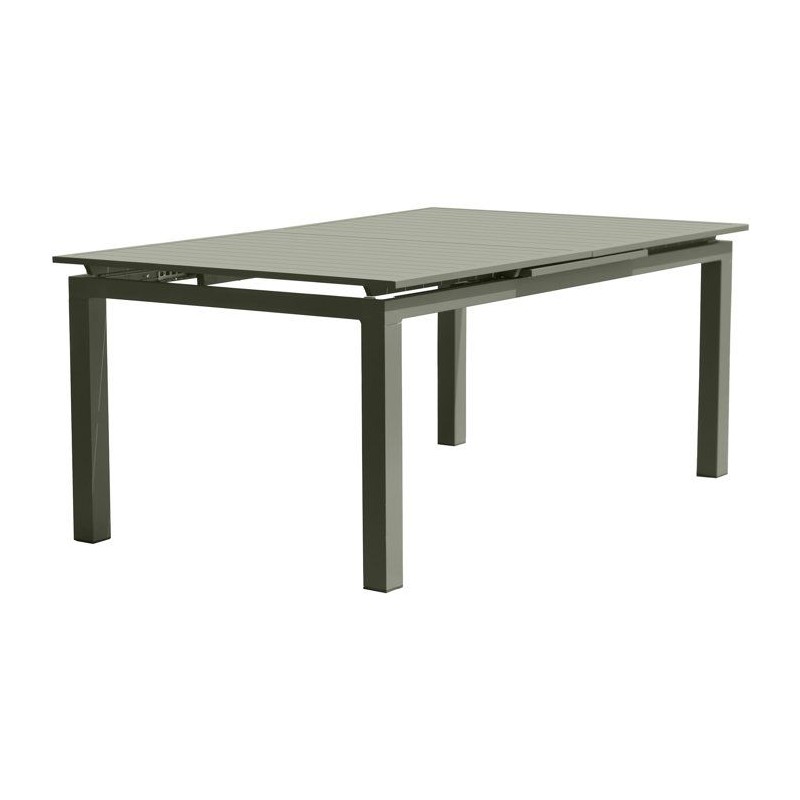 Table de jardin - Kaki - Aluminium - 180/240 x 100 cm - Miami