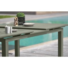 Lot composé d'une table de jardin + 6 fauteuils - Kaki - Miami - Faut