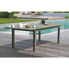 Lot composé d'une table de jardin + 6 fauteuils - Kaki - Miami - Faut