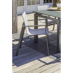 Lot composé d'une table de jardin + 6 fauteuils - Kaki - Miami - Faut