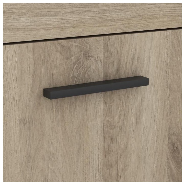 Bureau avec rangements - DELPHI - Chene/noir - L126,2 x P59.8 x H93.5cm - DEMEYERE