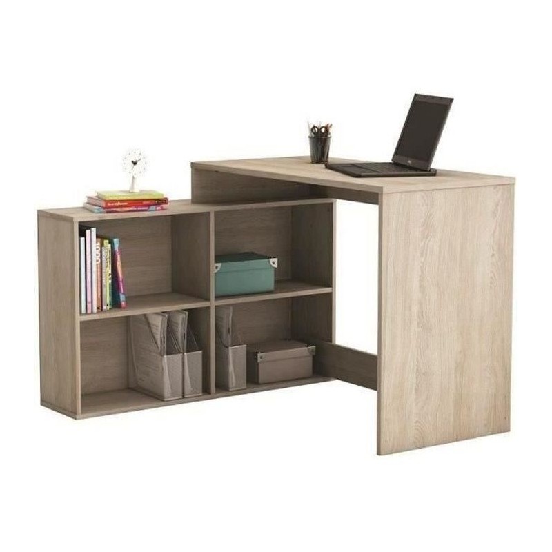 DEMEYERE Bureau d'angle contemporain décor chene Shannon - L 112 cm -