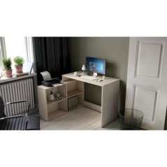 DEMEYERE Bureau d'angle contemporain décor chene Shannon - L 112 cm - NAGANO