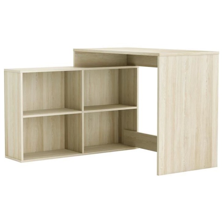 DEMEYERE Bureau d'angle contemporain décor chene Shannon - L 112 cm - NAGANO