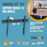NANOOK Support Mural inclinable pour téléviseurs de 32-55 Pouces- So