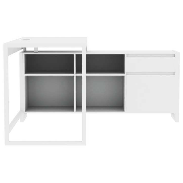 Bureau d'angle réversible Denver - Panneaux de particules - Coloris Blanc - 139 x 75 x 139 cm Bureau d'angle réversible Denver - Panneaux de particules - Coloris Blanc - 139 x 75 x 139 cm