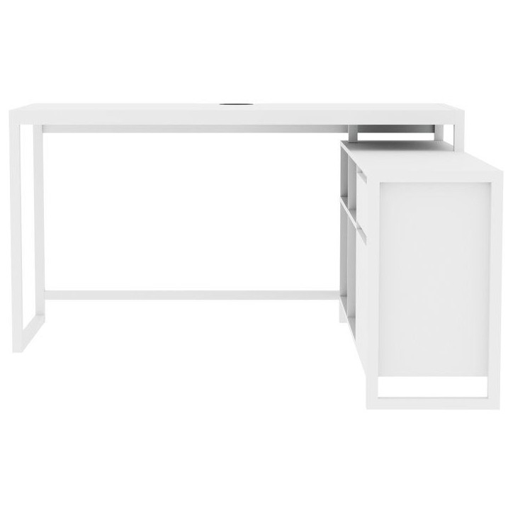 Bureau d'angle réversible Denver - Panneaux de particules - Coloris Blanc - 139 x 75 x 139 cm Bureau d'angle réversible Denver - Panneaux de particules - Coloris Blanc - 139 x 75 x 139 cm
