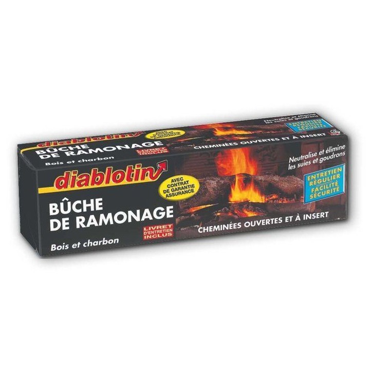 Bûche de ramonage - ACTO - DIABLOTIN - Bûche de Ramonage Diablotin - Élimine suies et goudrons - Livrée avec livret d'entret