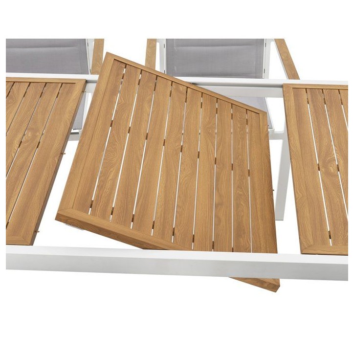 Ensemble repas de jardin LOUNA 8 personnes en aluminium - Table extensible + 8 fauteuils Ensemble repas de jardin LOUNA 8 personnes en aluminium - Table extensible + 8 fauteuils