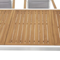 Ensemble repas de jardin LOUNA 8 personnes en aluminium - Table extens