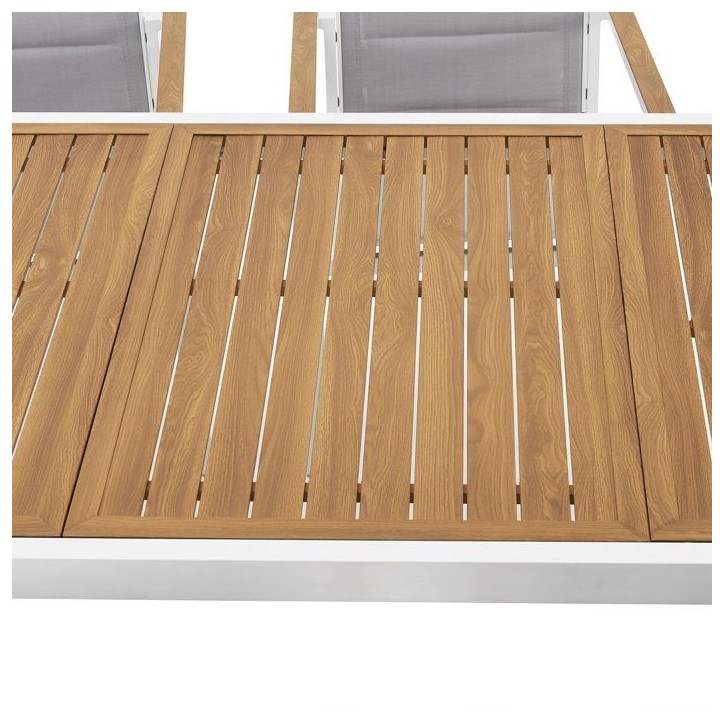 Ensemble repas de jardin LOUNA 8 personnes en aluminium - Table extensible + 8 fauteuils Ensemble repas de jardin LOUNA 8 personnes en aluminium - Table extensible + 8 fauteuils