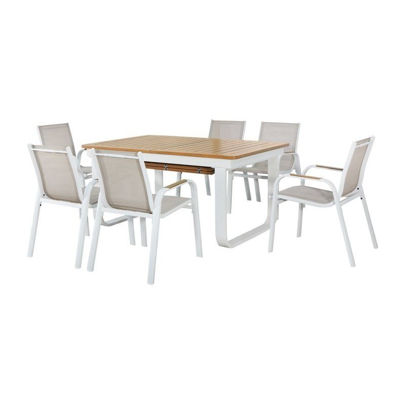 Ensemble repas de jardin - VIANEA - Table extensible 155/245x100x74 cm