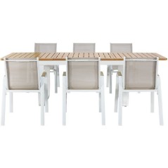 Ensemble repas de jardin - VIANEA - Table extensible 155/245x100x74 cm