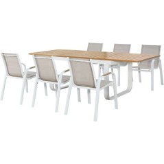 Ensemble repas de jardin - VIANEA - Table extensible 155/245x100x74 cm