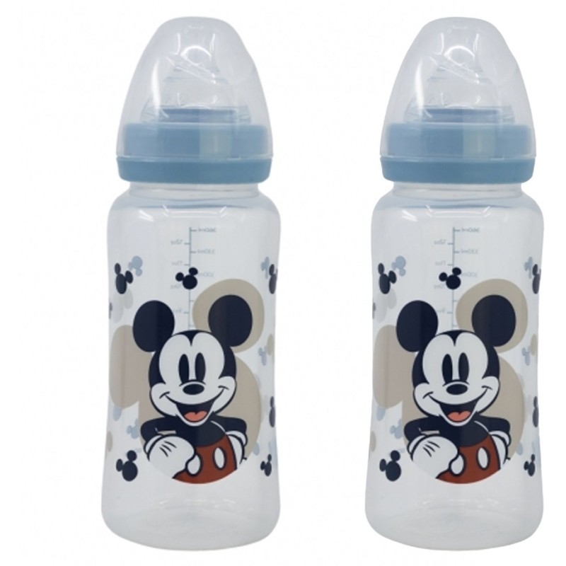 Lot de 2 biberons - DISNEY BABY - MICKEY COLLECTOR - 360 ml - Tétine