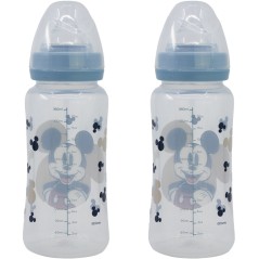 Lot de 2 biberons - DISNEY BABY - MICKEY COLLECTOR - 360 ml - Tétine silicone - Débit 3 positions