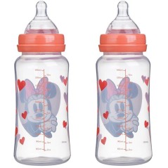 Lot de 2 biberons - DISNEY BABY - MINNIE COLLECTOR - 360 ml - Tétine silicone - Débit 3 positions