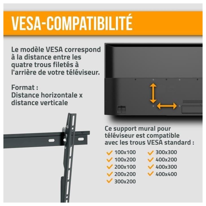 NANOOK Support Mural inclinable pour téléviseurs de 32-55 Pouces- Solution de Montage pour des télés LCD et (O)LED - Noir NANOOK Support Mural inclinable pour téléviseurs de 32-55 Pouces- Solution de Montage pour des télés LCD et (O)LED - Noir