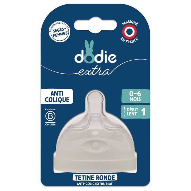 Tétine multi-perforée anti-colique - DODIE - Débit 1 - 0-6 mois - Compatible uniquement avec les biberons Dodie EXTRA Tétine multi-perforée anti-colique - DODIE - Débit 1 - 0-6 mois - Compatible uniquement avec les biberons Dodie EXTRA