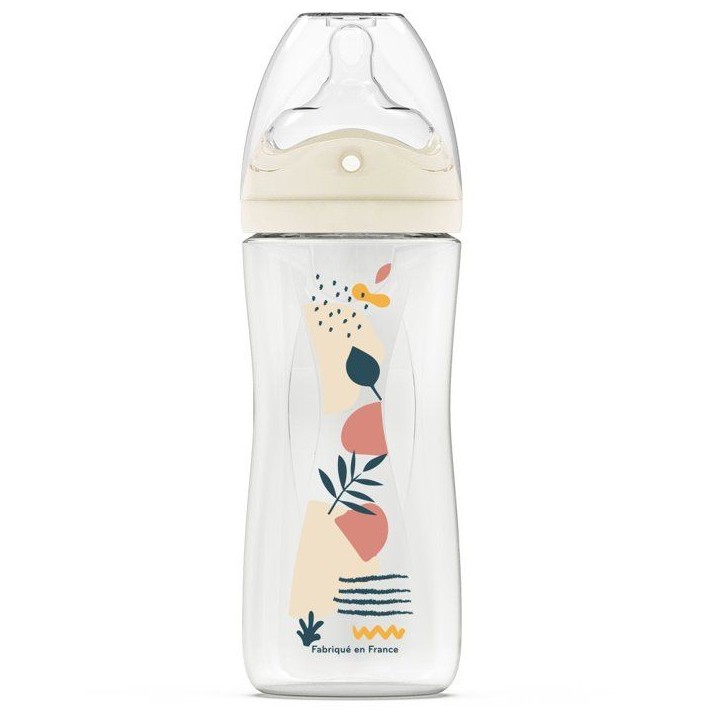 Biberon anti-colique - DODIE - 330 ml - Tétine multi-perforée biomimétisme - +6 mois - Débit 3 - Rose