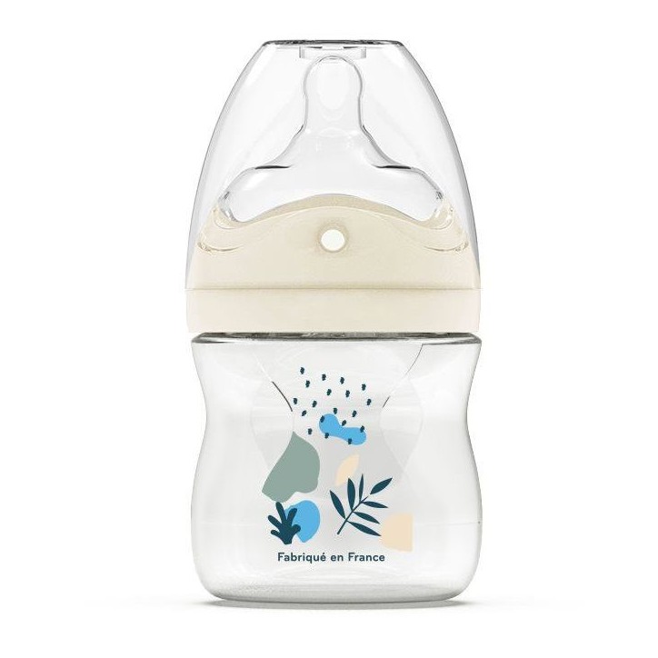 Biberon anti-colique - DODIE - 150 ml - Tétine multi-perforée biomimétisme - +0 mois - Débit 1 - Bleu