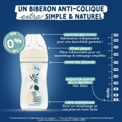 Biberon anti-colique - DODIE - 330 ml - Tétine multi-perforée biomim