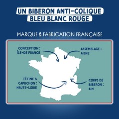 Biberon anti-colique - DODIE - 330 ml - Tétine multi-perforée biomim