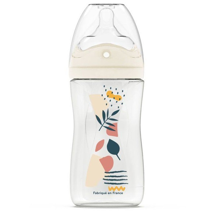 Biberon anti-colique - DODIE - 270 ml - Tétine multi-perforée biomimétisme - +3 mois - Débit 2 - Rose