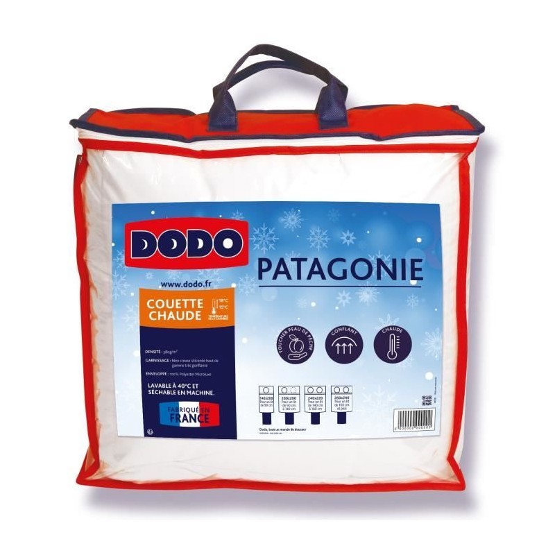 Couette Chaude - DODO - PATAGONIE - 140 x 200 cm - Blanc