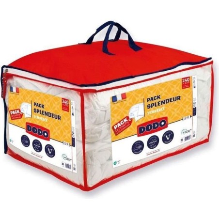 Pack Couette 300 gr/m² DODO - Splendeur - 220 x 240 cm + 2 Oreillers