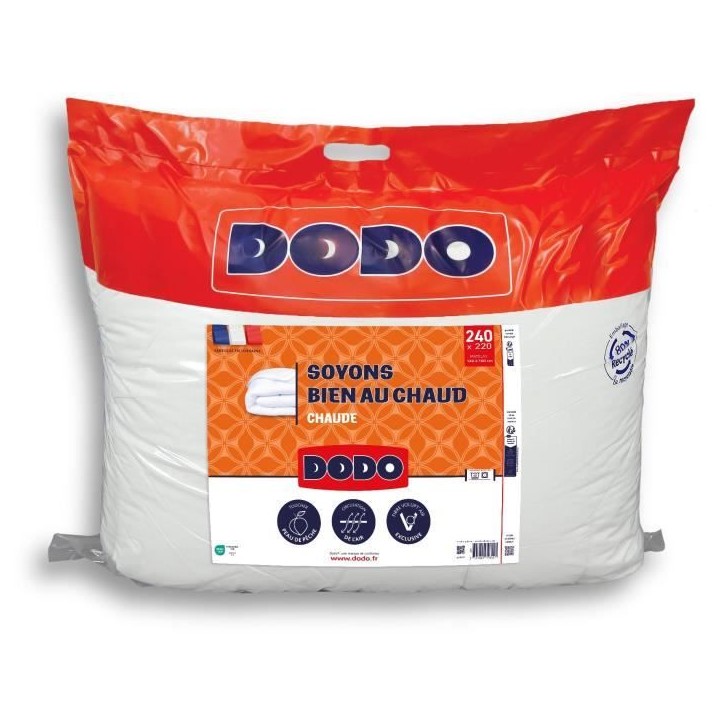 DODO - Couette - Bien au chaud - 220 x 240 - 400g/m² - VOLUPT'AIR - Blanc