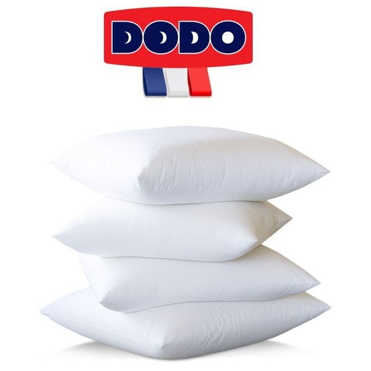 DODO - Lot de 4 oreillers moelleux - 60 x 60 cm - 100% Polyester VOLUPT'AIR - Blanc DODO - Lot de 4 oreillers moelleux - 60 x 60 cm - 100% Polyester VOLUPT'AIR - Blanc