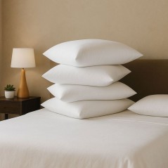 DODO - Lot de 4 oreillers moelleux - 60 x 60 cm - 100% Polyester VOLUPT'AIR - Blanc