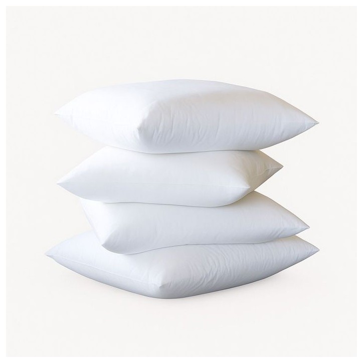 DODO - Lot de 4 oreillers moelleux - 60 x 60 cm - 100% Polyester VOLUPT'AIR - Blanc DODO - Lot de 4 oreillers moelleux - 60 x 60 cm - 100% Polyester VOLUPT'AIR - Blanc