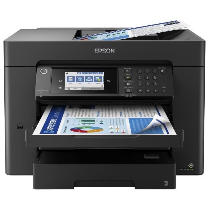 Imprimante jet d'encre EPSON WF-7840DTWF - Impression recto-verso automatique - Legal (216 x 356 mm) - Sans fil