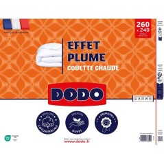 DODO - Couette chaude - Effet Plume - 240 x 260 cm - 400 g/m² - 2 personnes - 100% Polyester