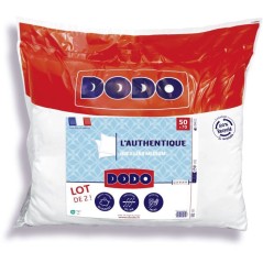 Lot de 2 Oreillers Médium - DODO - L'Authentique - 50 x 70 cm - Blanc