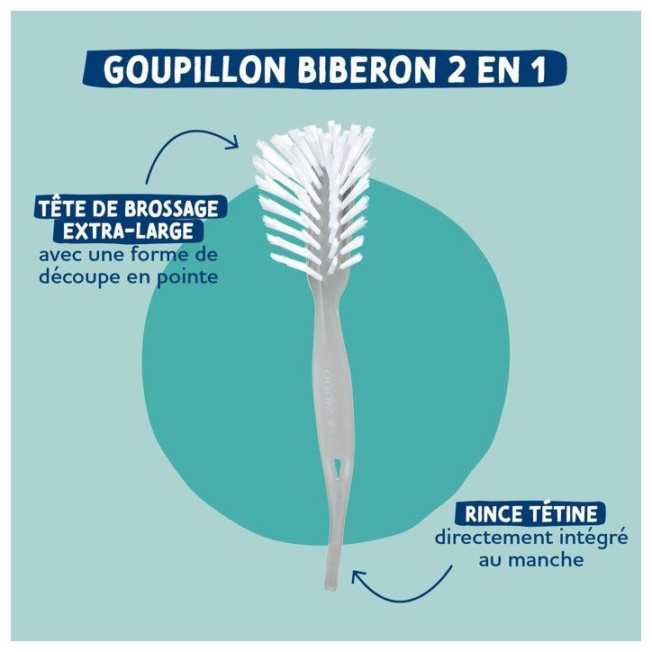 Goupillon 2-en-1 - DODIE - Gris