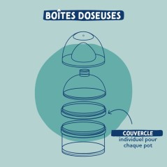 Boîte doseuse 3 compartiments - DODIE - Séparable - Transparent - Bl