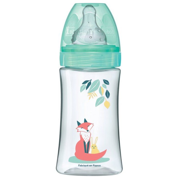 Biberon anti-colique - DODIE - 270 ml - Tétine ronde - 0-6 mois - 3 vitesses - Débit 2 - Vert