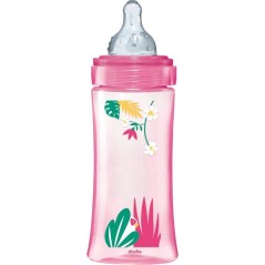 Biberon anti-colique - DODIE - 330 ml - Tétine ronde - +6 mois - 3 vitesses - Débit 3 - Rose