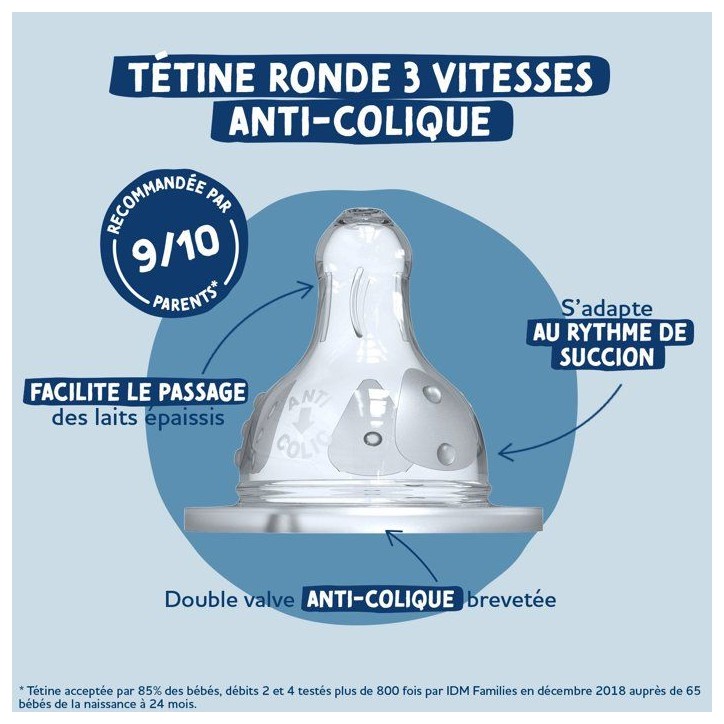 Biberon anti-colique - DODIE - 330 ml - Tétine ronde - +6 mois - 3 vitesses - Débit 3 - Rose Biberon anti-colique - DODIE - 330 ml - Tétine ronde - +6 mois - 3 vitesses - Débit 3 - Rose