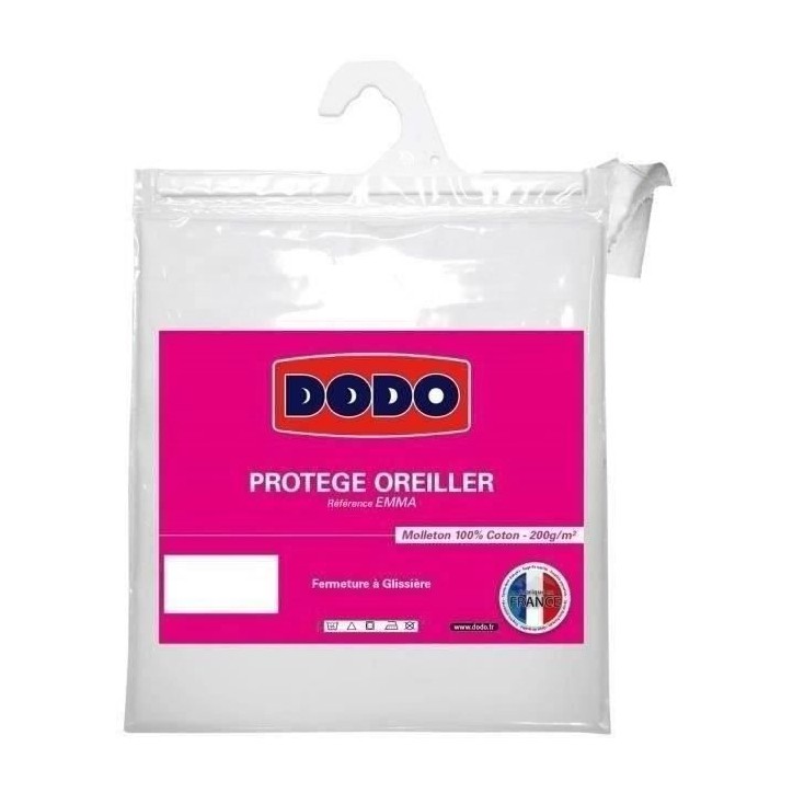 Protege-Oreiller - DODO - Emma - 60 x 60 cm - Blanc