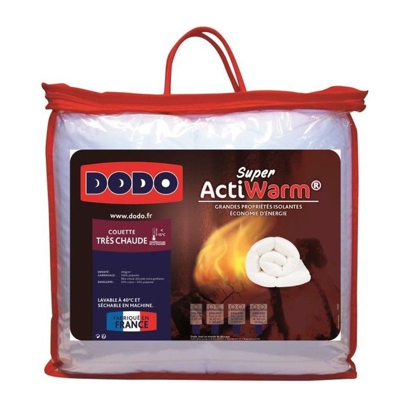Couette Tres Chaude 450 gr/m² - DODO - SUPER ACTIWARM - 220 x 240 cm