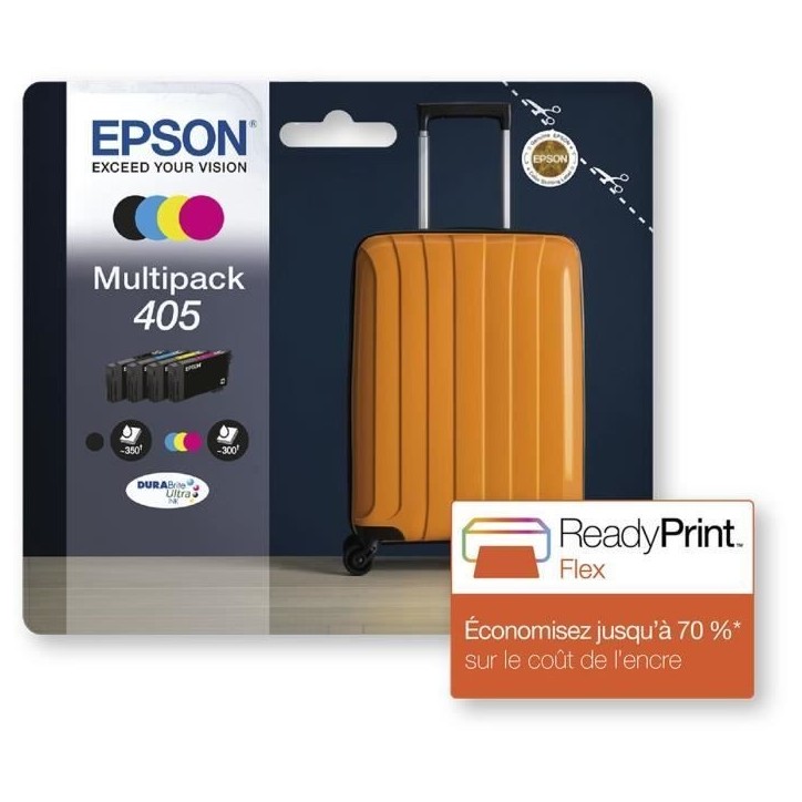 Pack de 4 Cartouches d'encre - 405 Ultra Ink - EPSON - WorkForce WF-7830, 7835, 7840, WorkForce Pro WF-3820, 3825, 4820, 4825, 4