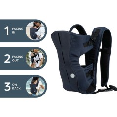 Porte-bébé On-The-Move 3-en-1 - DREAMBABY - Léger, respirant - Face a l'intérieur/extérieur et dos - Marine - 3.5-12kg