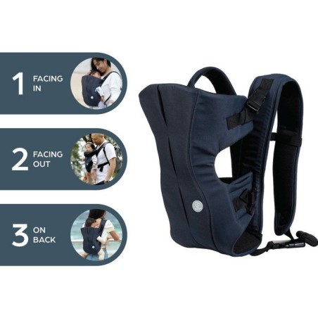 Porte-bébé On-The-Move 3-en-1 - DREAMBABY - Léger, respirant - Face a l'intérieur/extérieur et dos - Marine - 3.5-12kg