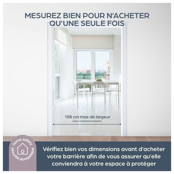 Barriere de sécurité - DREAMBABY - Ava - Montée sur pression - Pour 75-108 cm, 76 cm de hauteur Barriere de sécurité - DREAMBABY - Ava - Montée sur pression - Pour 75-108 cm, 76 cm de hauteur